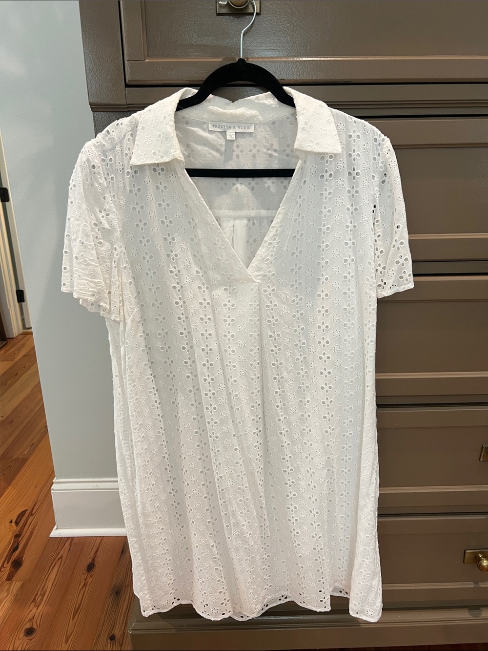 Preston & York White Eyelet Dress – Size 16